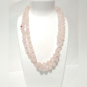 Pink Rose Quartz Beaded Necklace